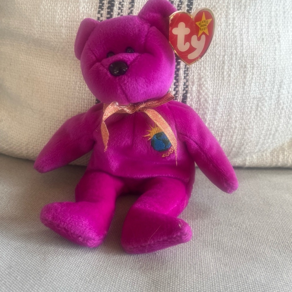 Ty Fuchsia Teddy Bear Plush Toy